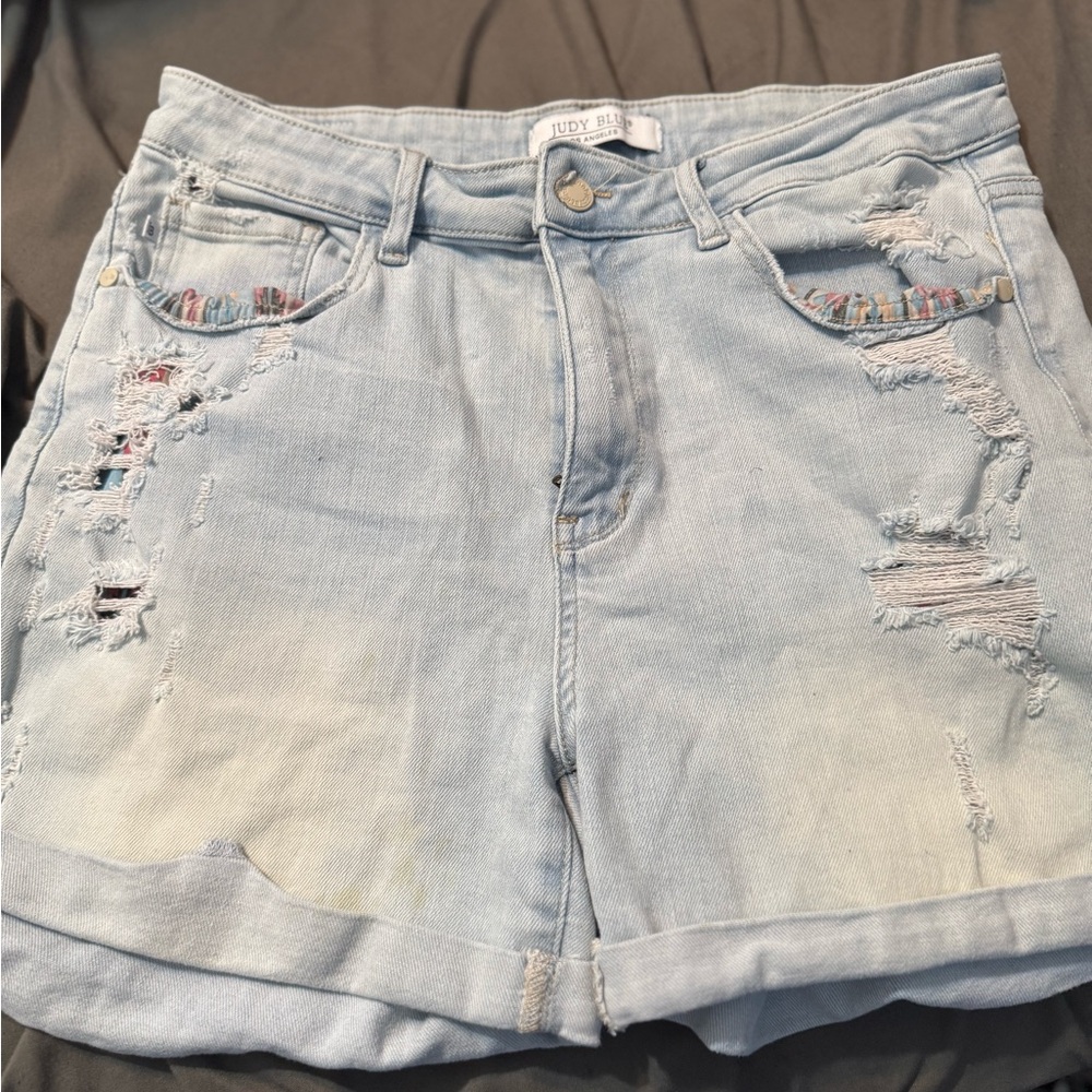Judy Blue Blue Distressed Jean Shorts
